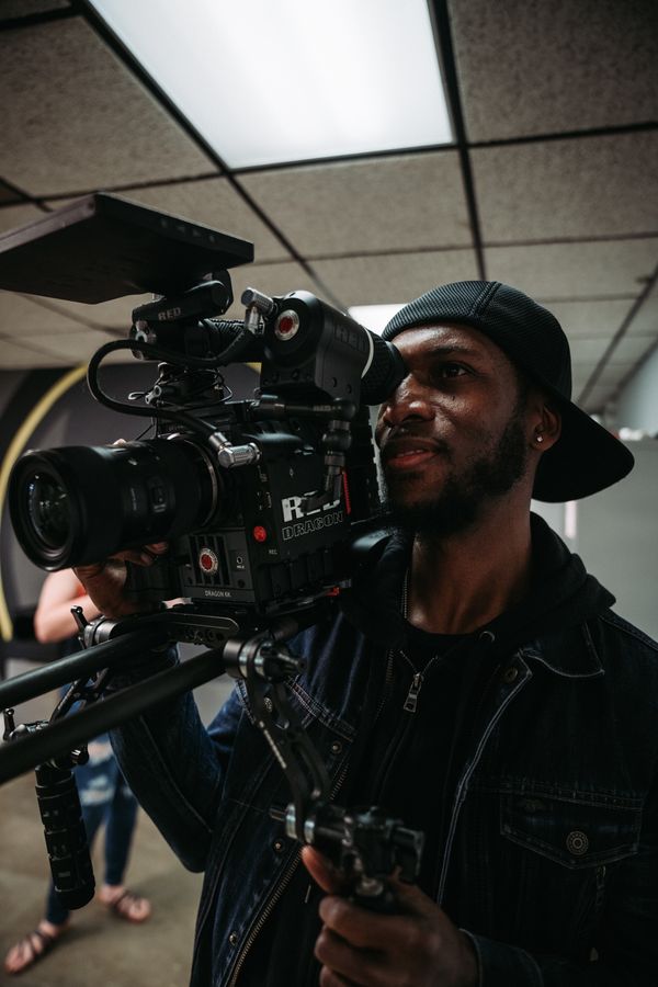 A camera set up for professional video production